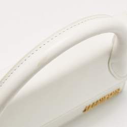 Jacquemus White Leather Long Le Chiquito Top Handle Bag