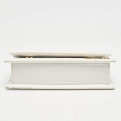Jacquemus White Leather Long Le Chiquito Top Handle Bag