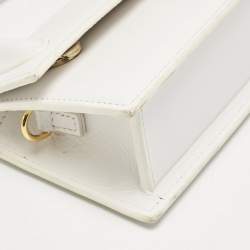 Jacquemus White Leather Long Le Chiquito Top Handle Bag
