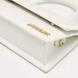 Jacquemus White Leather Long Le Chiquito Top Handle Bag