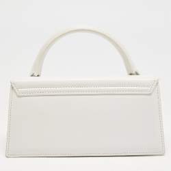 Jacquemus White Leather Long Le Chiquito Top Handle Bag