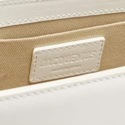 Jacquemus White Leather Long Le Chiquito Top Handle Bag