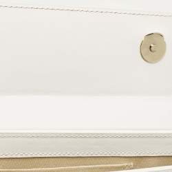 Jacquemus White Leather Long Le Chiquito Top Handle Bag