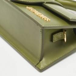 Jacquemus Olive Green Leather The Bambino Les Classiques Top Handle Bag