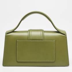 Jacquemus Olive Green Leather The Bambino Les Classiques Top Handle Bag