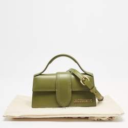 Jacquemus Olive Green Leather The Bambino Les Classiques Top Handle Bag