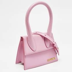 Jacquemus Pink Leather Le Chiquito Moyen Top Handle Bag