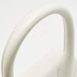 Jacquemus White Leather Le Chiquito Moyen Top Handle Bag