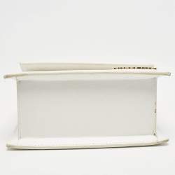 Jacquemus White Leather Le Chiquito Moyen Top Handle Bag