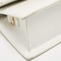 Jacquemus White Leather Le Chiquito Moyen Top Handle Bag