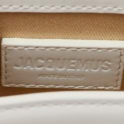 Jacquemus White Leather Mini Le Chiquito Top Handle Bag