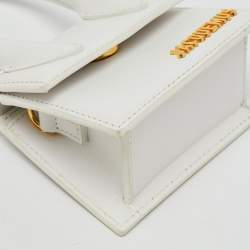 Jacquemus White Leather Mini Le Chiquito Top Handle Bag