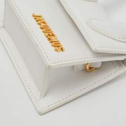 Jacquemus White Leather Mini Le Chiquito Top Handle Bag