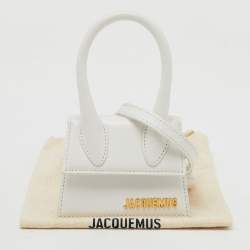 Jacquemus White Leather Mini Le Chiquito Top Handle Bag