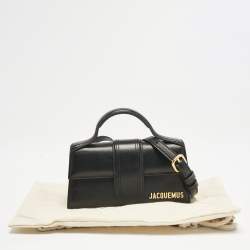 مملوكة مسبقًا Jacquemus Black Leather Mini Le Bambino Top Handle Bag