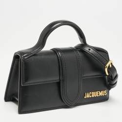 مملوكة مسبقًا Jacquemus Black Leather Mini Le Bambino Top Handle Bag
