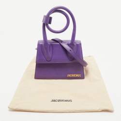 Jacquemus Purple Leather Le Chiquito Noeud Top Handle Bag
