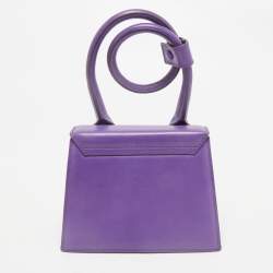 Jacquemus Purple Leather Le Chiquito Noeud Top Handle Bag