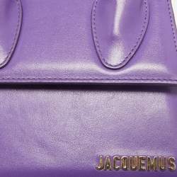 Jacquemus Purple Leather Le Chiquito Noeud Top Handle Bag