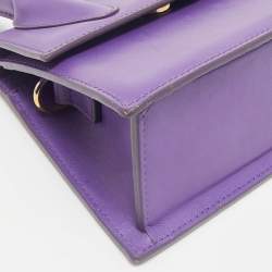 Jacquemus Purple Leather Le Chiquito Noeud Top Handle Bag