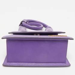 Jacquemus Purple Leather Le Chiquito Noeud Top Handle Bag