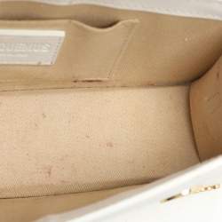 Jacquemus White Leather Long Le Chiquito Top Handle Bag