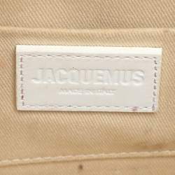 Jacquemus White Leather Long Le Chiquito Top Handle Bag