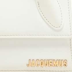 Jacquemus White Leather Long Le Chiquito Top Handle Bag