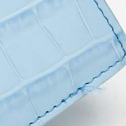 Jacquemus Light Blue Croc Embossed Leather Le Grand Bambino Top Handle Bag