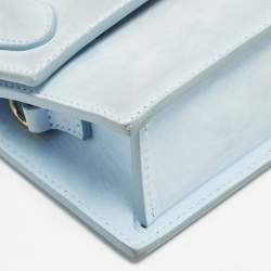 Jacquemus Light Blue Suede Long Le Chiquito Top Handle Bag