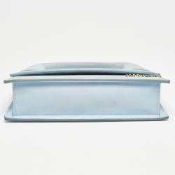 Jacquemus Light Blue Suede Long Le Chiquito Top Handle Bag