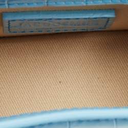 Jacquemus Light Blue Croc Embossed Leather Mini Le Chiquito Top Handle Bag