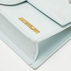Jacquemus Light Blue Leather Large Le Bambino Top Handle Bag