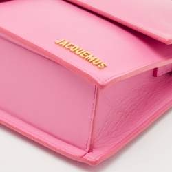 Jacquemus Pink Leather Le Bambinou Top Handle Bag