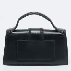 مملوكة مسبقًا Jacquemus Black Leather Mini Le Bambino Top Handle Bag.