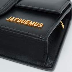مملوكة مسبقًا Jacquemus Black Leather Mini Le Bambino Top Handle Bag.