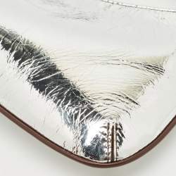 Jacquemus Silver Laminated Leather Le Bisou Perle Shoulder Bag