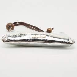 Jacquemus Silver Laminated Leather Le Bisou Perle Shoulder Bag