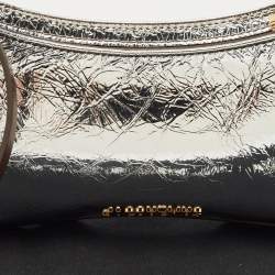Jacquemus Silver Laminated Leather Le Bisou Perle Shoulder Bag