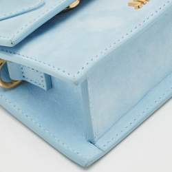 Jacquemus Blue Nubuck Leather Mini Le Chiquito Top Handle Bag