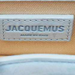 Jacquemus Blue Nubuck Leather Mini Le Chiquito Top Handle Bag