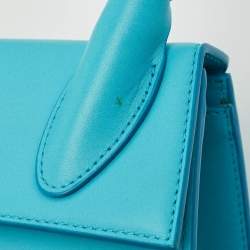 Jacquemus Blue Leather Medium Le Chiquito Top Handle Bag