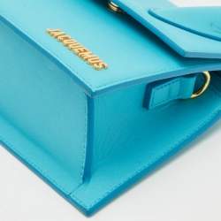 Jacquemus Blue Leather Medium Le Chiquito Top Handle Bag