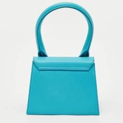 Jacquemus Blue Leather Medium Le Chiquito Top Handle Bag
