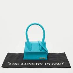 Jacquemus Blue Leather Medium Le Chiquito Top Handle Bag