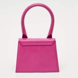 Jacquemus Pink Leather Medium Le Chiquito Top Handle Bag