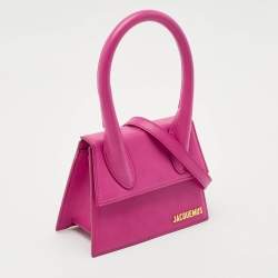Jacquemus Pink Leather Medium Le Chiquito Top Handle Bag