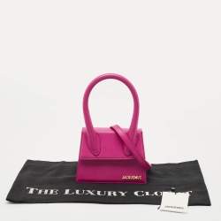 Jacquemus Pink Leather Medium Le Chiquito Top Handle Bag
