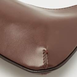 Jacquemus Dark Brown Leather Le Bisou Perle Shoulder Bag
