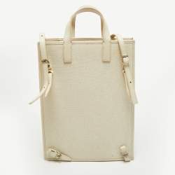 Pre Owned Jacquemus Off White Canvas and Leather Le Cabas Tote